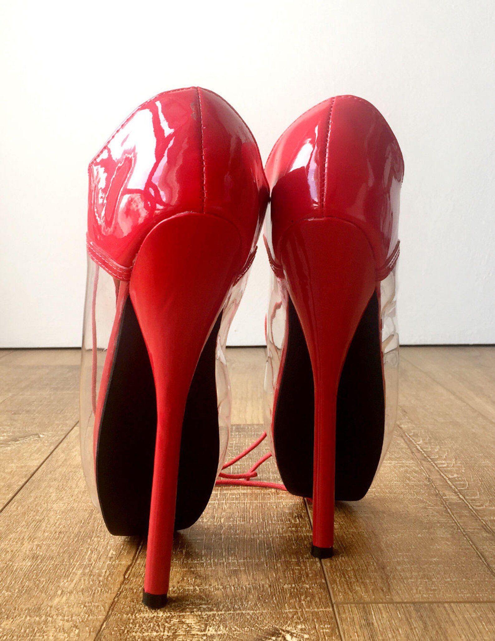 18cm capsule see through clear solid contrast fetish ballet heel oxford