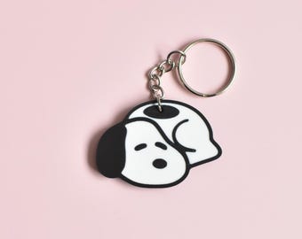Chaveiro de Cachorrinho Sonolento Fofo – Chaveiro Adorável de Cachorro de Desenho Animado, Pingente Kawaii de Cachorro Dormindo, Presente para Amantes de Cães, Acessório Fofo para Bolsa