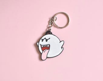 Chaveiro Fantasma Boo | Chaveiro Kawaii Assustador | Mini Fantasma Impresso em 3D | Presente para Gamers | Acessório para Mochila