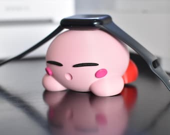 Base de carregamento para Apple Watch com personagem rosa fofo | Suporte de carregamento impresso em 3D
