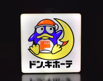 Caixa de luz Donki Penguin – Decoração de quarto inspirada em anime japonês, luz noturna USB