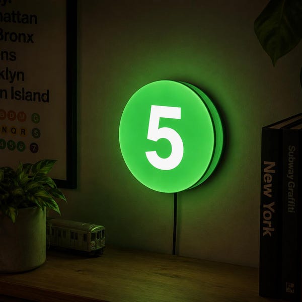 NYC Subway Sign Light Box - 3D Printed Transit Line LED Light