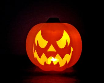 Lanterna de Abóbora de Halloween Impressa em 3D | Vela de LED, Decoração de Abóbora de Halloween