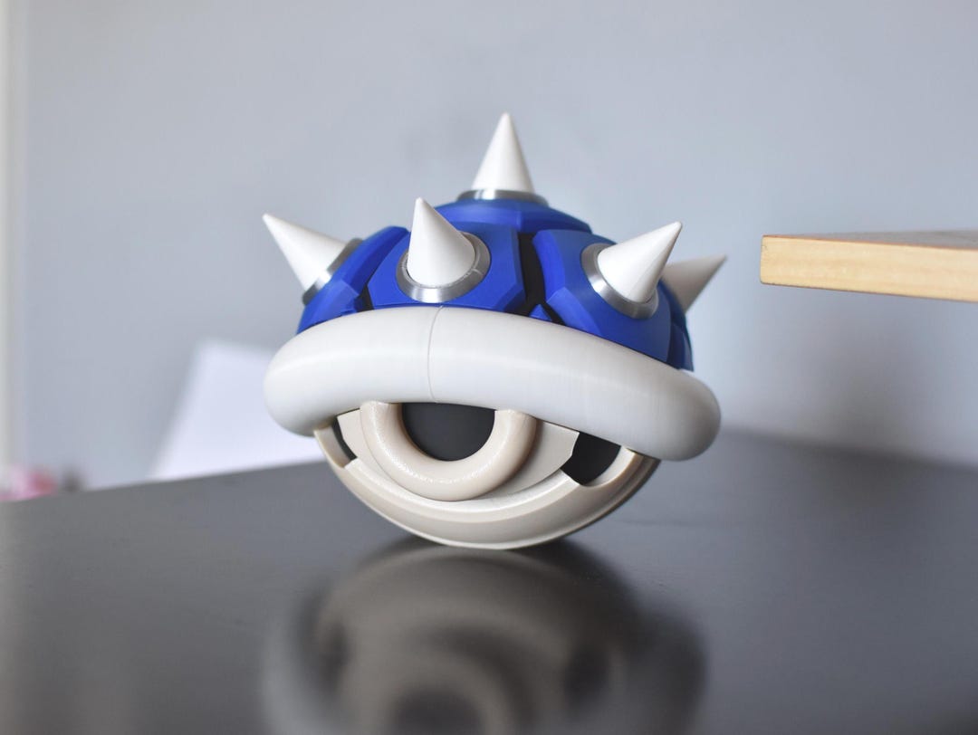 Spiked Turtle Shell Figurine | Blue 3D Print Gamer Desk Decor (7-inch ...