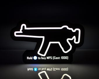 Caixa de luz LED MP5 | Decoração para sala de jogos inspirada em zumbis