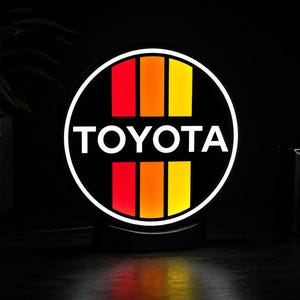 Toyota Lightbox - Toyota LED Light Box | Retro Racing Style Garage Sign | USB Powered 3D Printed Night Light