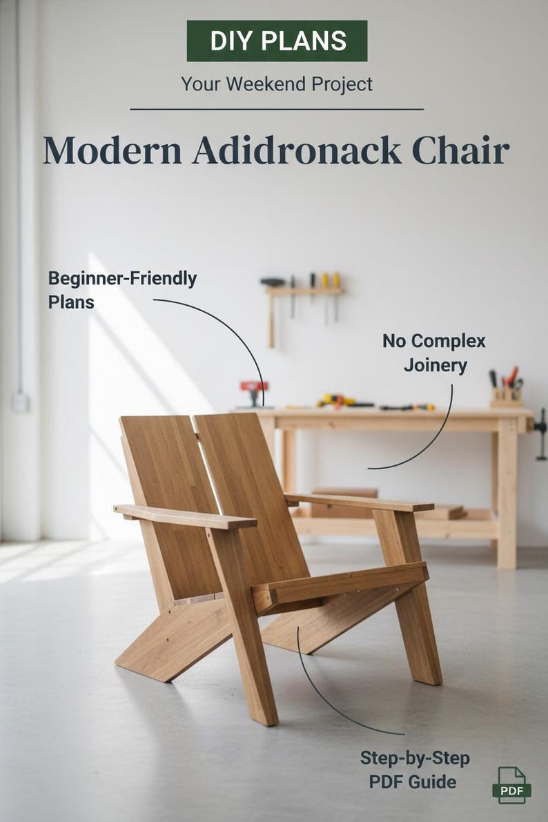 Progetti moderni per sedie Adirondack / Lavorazione del legno per salotti da esterno adatti ai principianti (PDF) immagine 6