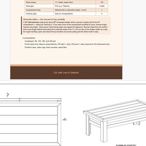 Coffee Table Plans with Sliding Top, Hidden Storage for Beginners | Digital Woodworking PDF image 5