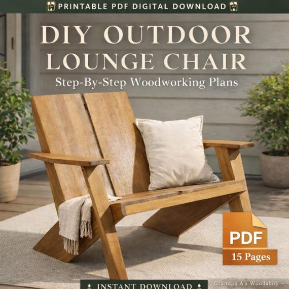 Modern Adirondack Chair Plans | Beginner Friendly Outdoor Lounge Woodworking (PDF)