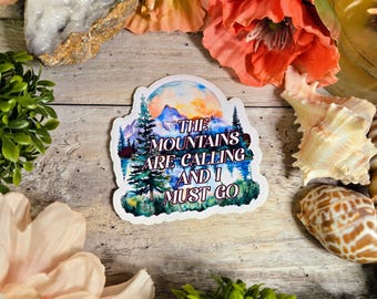 Vinylsticker wandelen avontuur: kamperen in de natuur