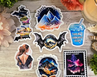 ACOTAR Vinyl Aufkleber Sticker Set: Feyre, Rhysand, Velaris Stamp Night Court