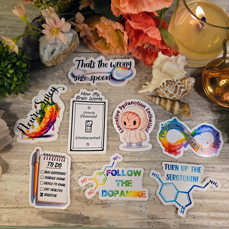 ADHD, ADD, Exekutiv Dysfunktion, Neurovielfalt, Neurospicy, Vinyl Aufkleber, Aufkleber, Dopamin, Neurodivergent, ODD XL Neuro Collection