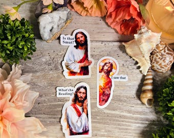 Jesus Smut Book Collection Vinyl Sticker: humor Jesus