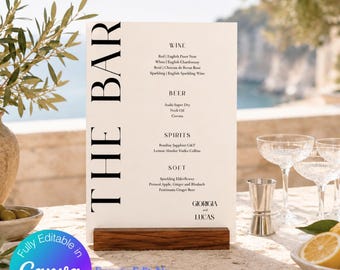 Traditioneel bord met trouwbalk | Elegant klassiek ontwerp | Bewerkbare canvassjabloon | WD07