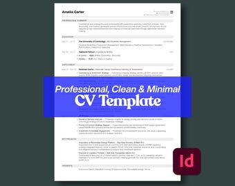 Moderne Minimal Professionelle Lebenslauf Vorlage | In Design | Professionell und ATS-freundlich | Finanzierung, Beratung, Verkauf, Technik