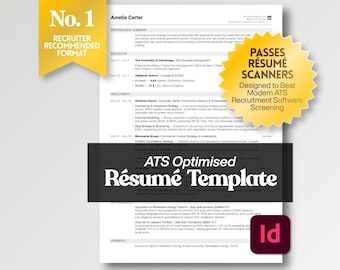 ATS Optimierte Lebenslauf Vorlage | Bearbeitbar in InDesign | Professionell & Minimal