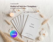 Traditional Wedding Order of Service Template | Elegant Ceremony Program | Editable Canva Template | WDO1
