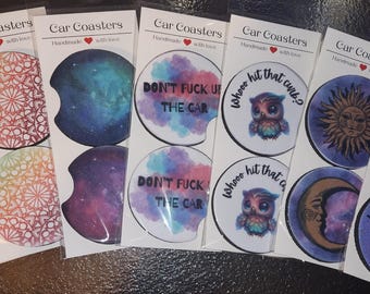 Posavasos decorativos de neopreno hechos a mano para coche