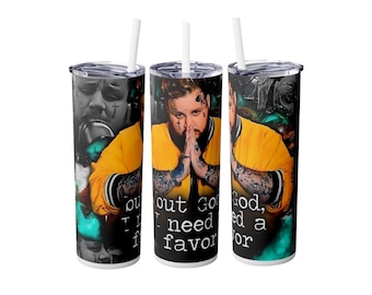 Vaso "Dios, necesito un favor": regalo para fanáticos de Jellyroll, acero inoxidable de 20 oz