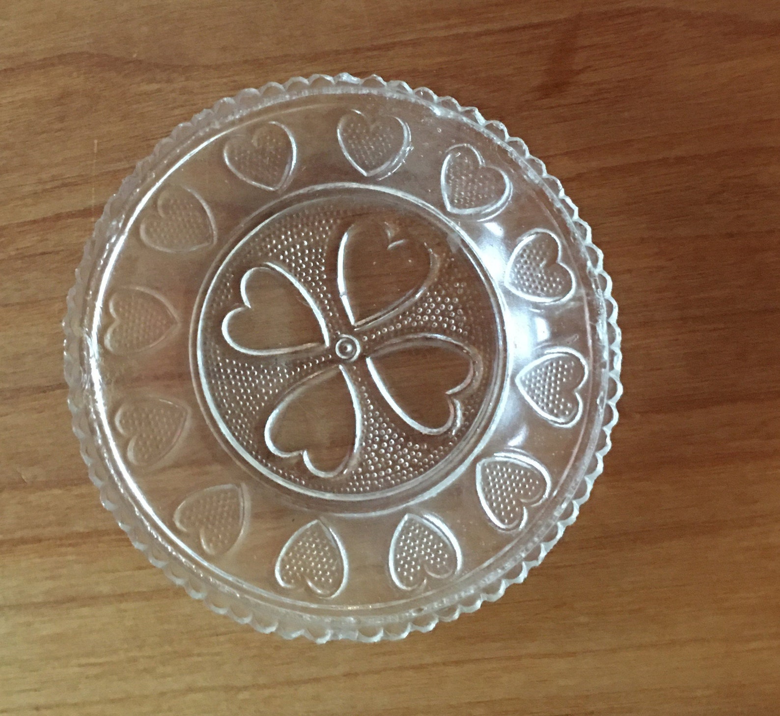Antique Sandwich Glass Cup Plate Hearts Etsy UK