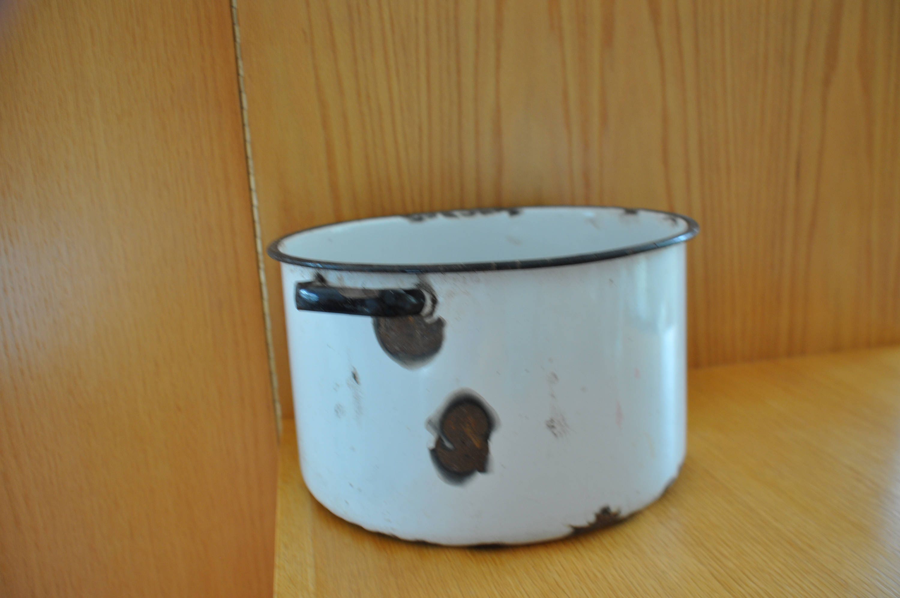 Vintage White Enamel Pot | Etsy