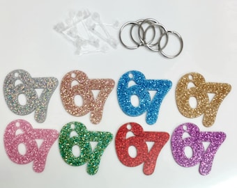 Six Seven Acrylic Keyring