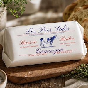 Logotipo para etiquetas de productos estilo francés: Plantilla de embalaje editable e imprimible