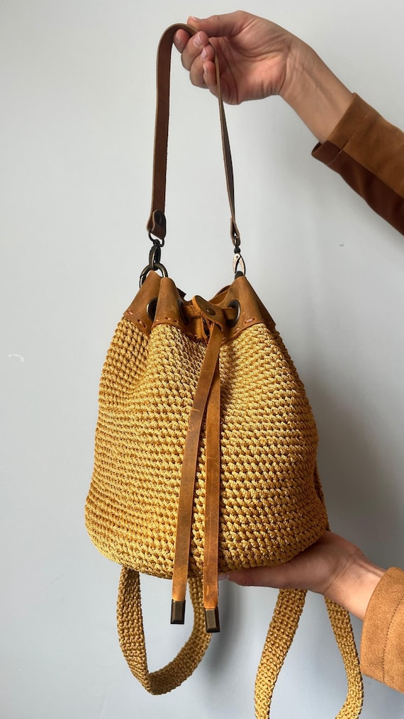 Handmade Cream Crochet Backpack - Etsy