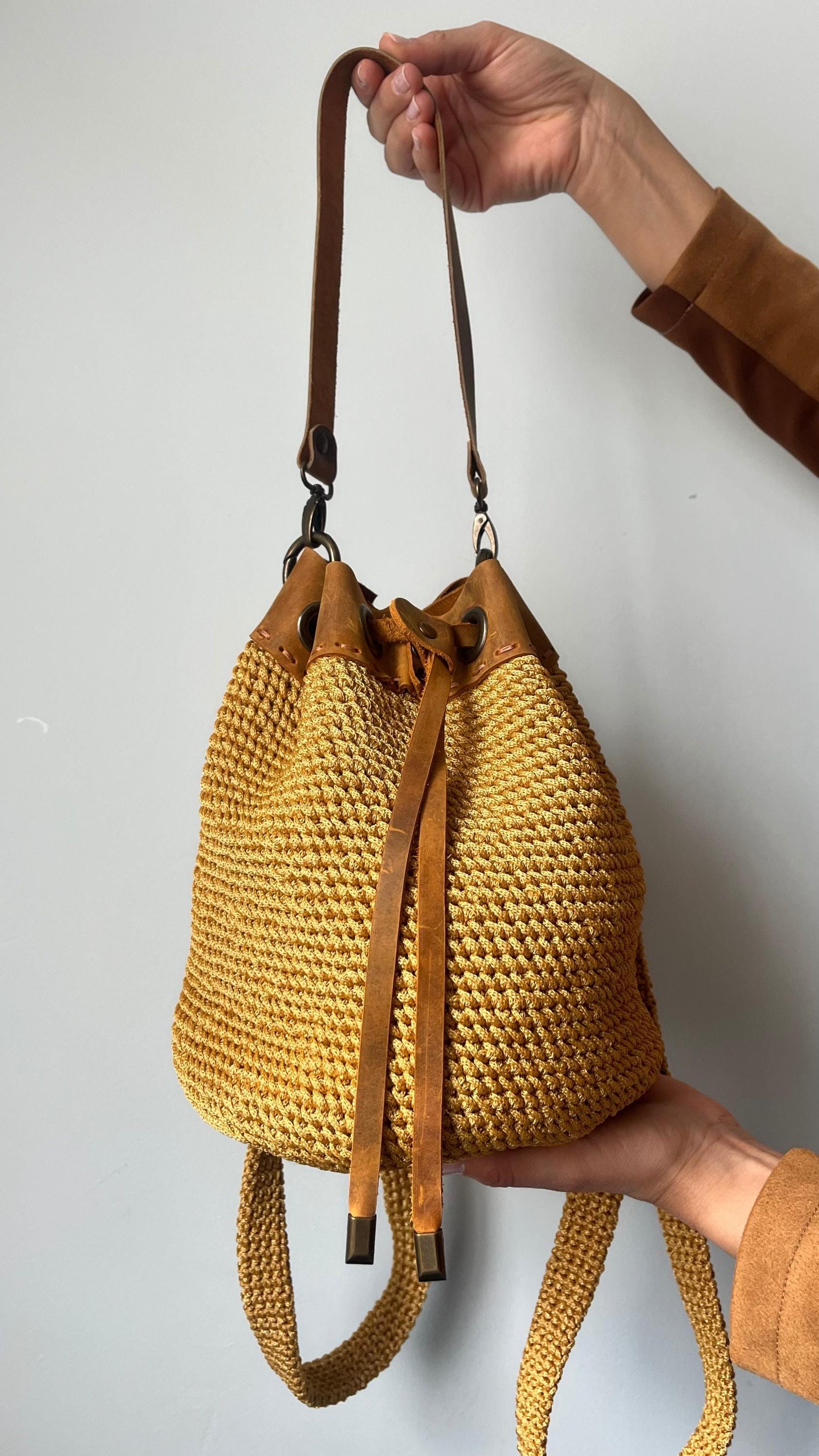 Handmade Cream Crochet Backpack - Etsy display picture 1