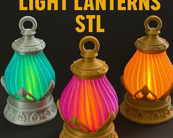 Light Lanterns STL File | 3D Printable Decorative Lamp Models | Unique Home & Tabletop Decor