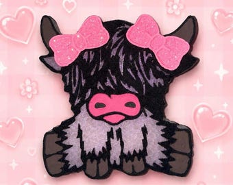 Highland Cow freshie – Cute Bow Edition