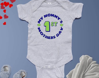My Mommy's First Mothers Day Cute Elephants Baby Boy | Etsy
