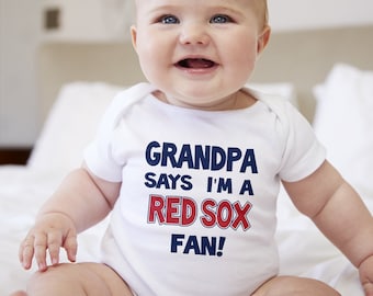 Grandpa says Im a Red Sox Fan Baby bodysuit