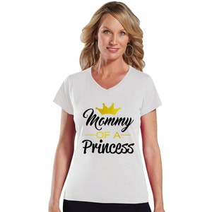 Mommy of a Princess / Daughter of a Queen Metallic Gold Mommy and Me Shirt Set image 4