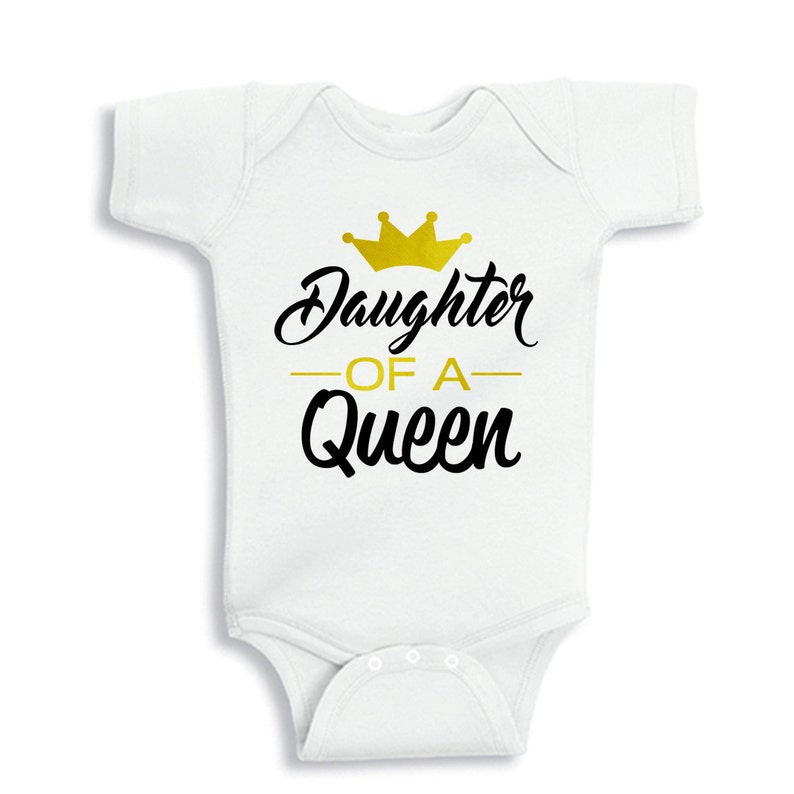 Mommy of a Princess / Daughter of a Queen Metallic Gold Mommy and Me Shirt Set image 3