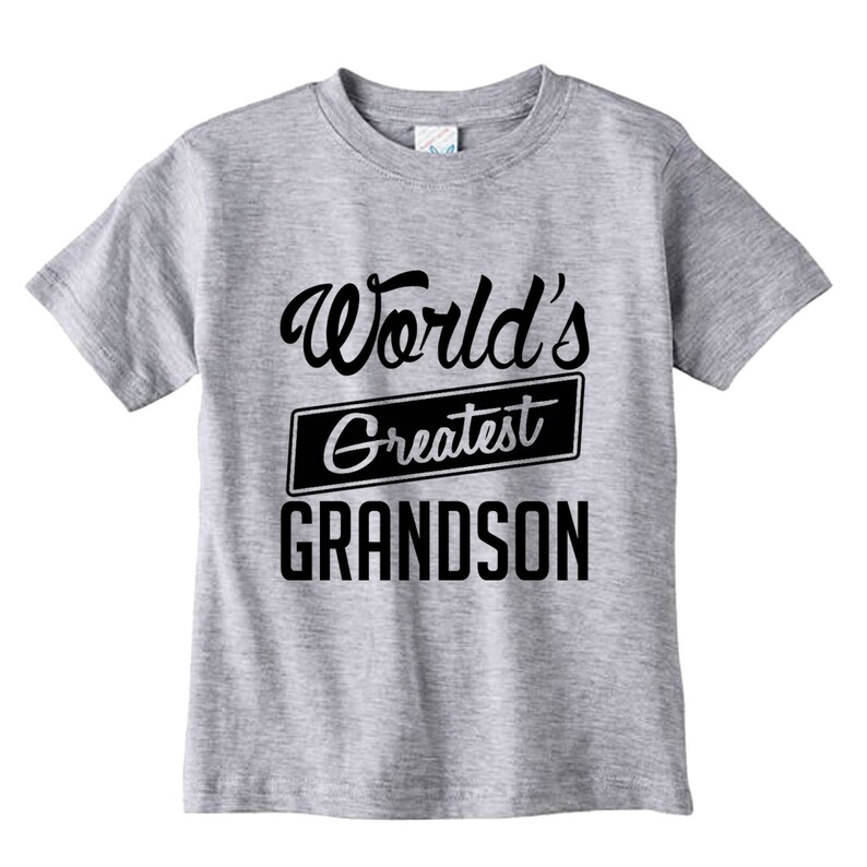 World's Greatest Grandson Heather baby Bodysuit or Kids Shirt image 3