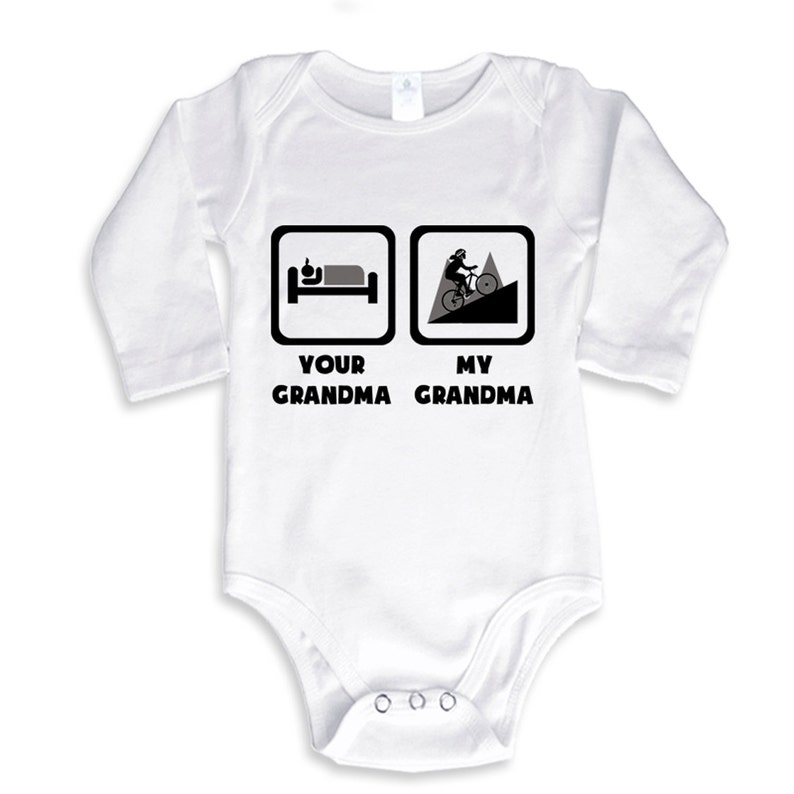 Mountain Biking Your Grandma My Grandma baby bodysuit or kids Shirt image 2