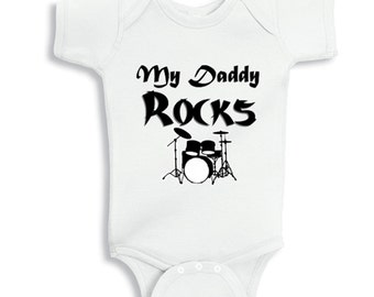 My Daddy Rocks -  personalized baby bodysuit