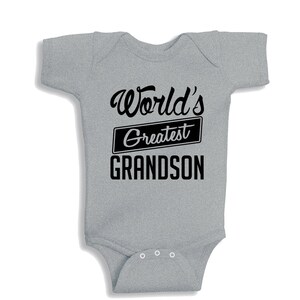 World's Greatest Grandson Heather baby Bodysuit or Kids Shirt image 2