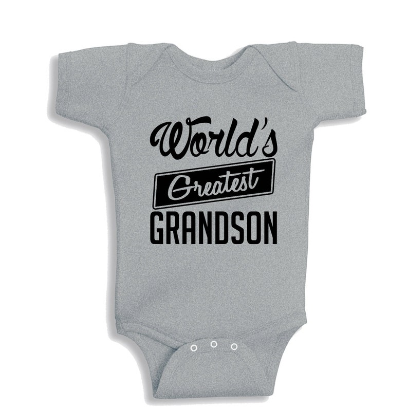 World's Greatest Grandson Heather baby Bodysuit or Kids Shirt image 2