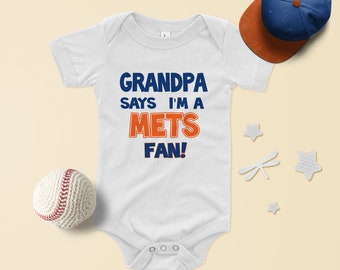 Grandpa says I'm a Mets Fan Baby bodysuit