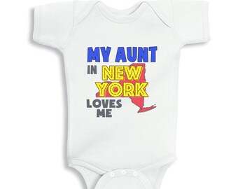 My Aunt in New York Loves me baby Boy bodysuit or Kids Shirt