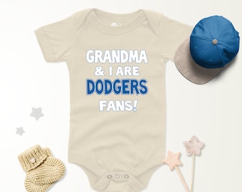 Grandma and I are Dodgers Fans Baby bodysuit