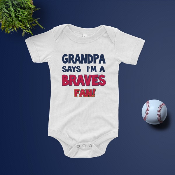 Body Para Bebê Vovô diz que sou fã do BRAVES