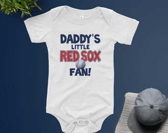 Daddy's Little Red Sox Fan Baby bodysuit