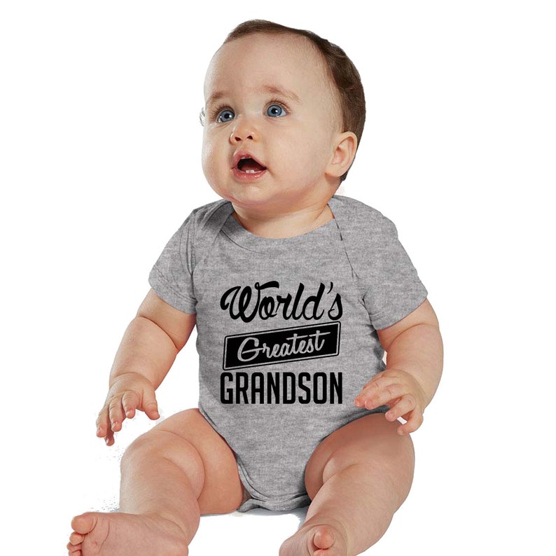 World's Greatest Grandson Heather baby Bodysuit or Kids Shirt image 1