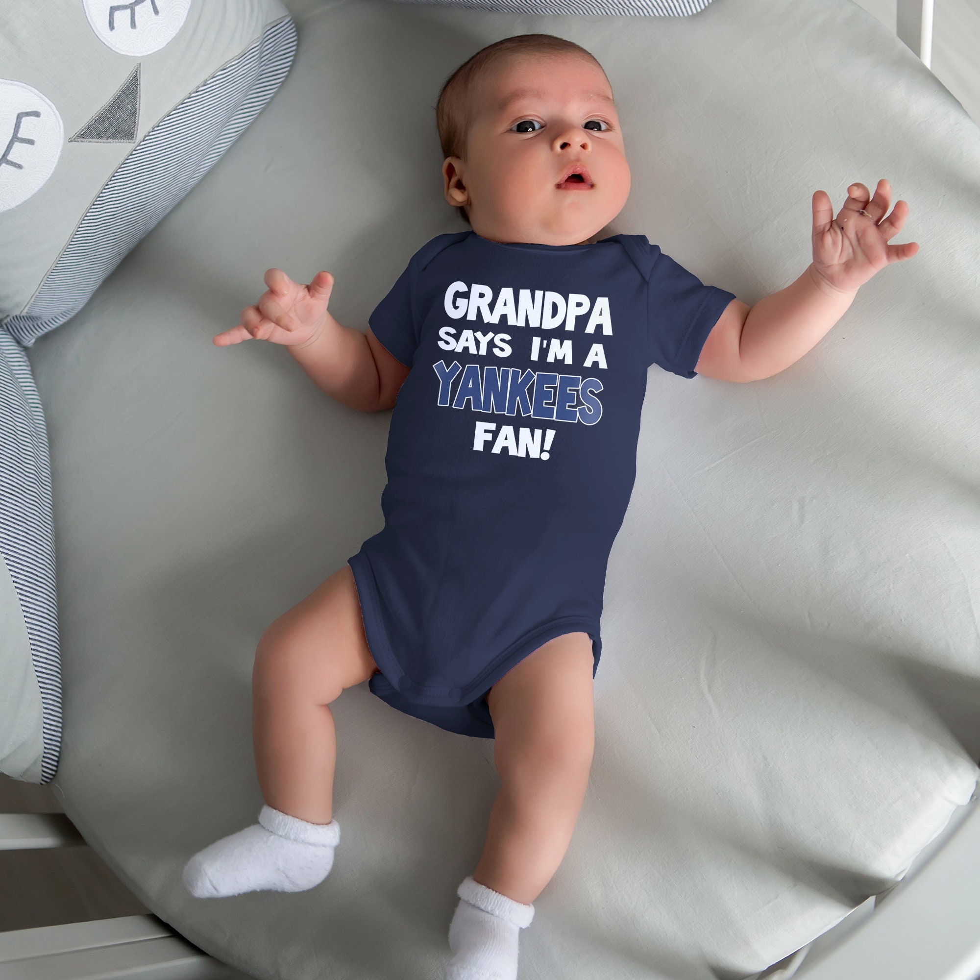 NanyCrafts Baby's Mommy's Cutest Yankees Fan Bodysuit, Baby Yankees Fan