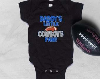 Daddy's little cowboys fan baby bodysuit