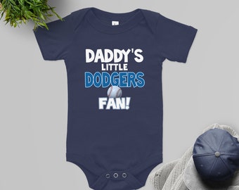 Daddy's Little Dodgers Fan Baby bodysuit