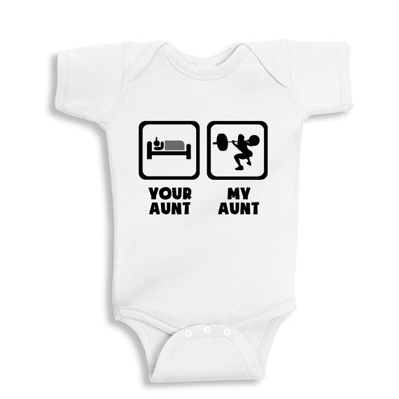 My Aunt lift weights your aunt sleep baby bodysuit or Kids Shirt